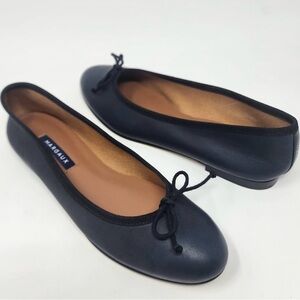 Margaux Ballet Flats Women 38 Narrow The Demi Navy & Black Nappa Leather